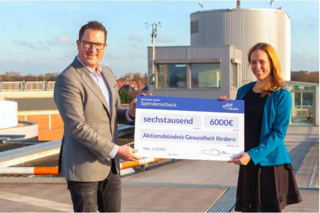 Dank an die Pflege in Zeiten der Pandemie – AM Quality  GmbH spendet 6.000 EUR für das „Aktionsbündnis  Gesundheit fördern“