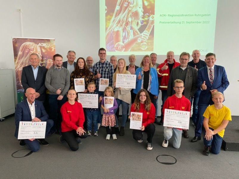 Starke Kids Förderpreis 2022 – AOK Rheinland/Hamburg im Ruhrgebiet verleiht  „Starke Kids Förderpreis“
