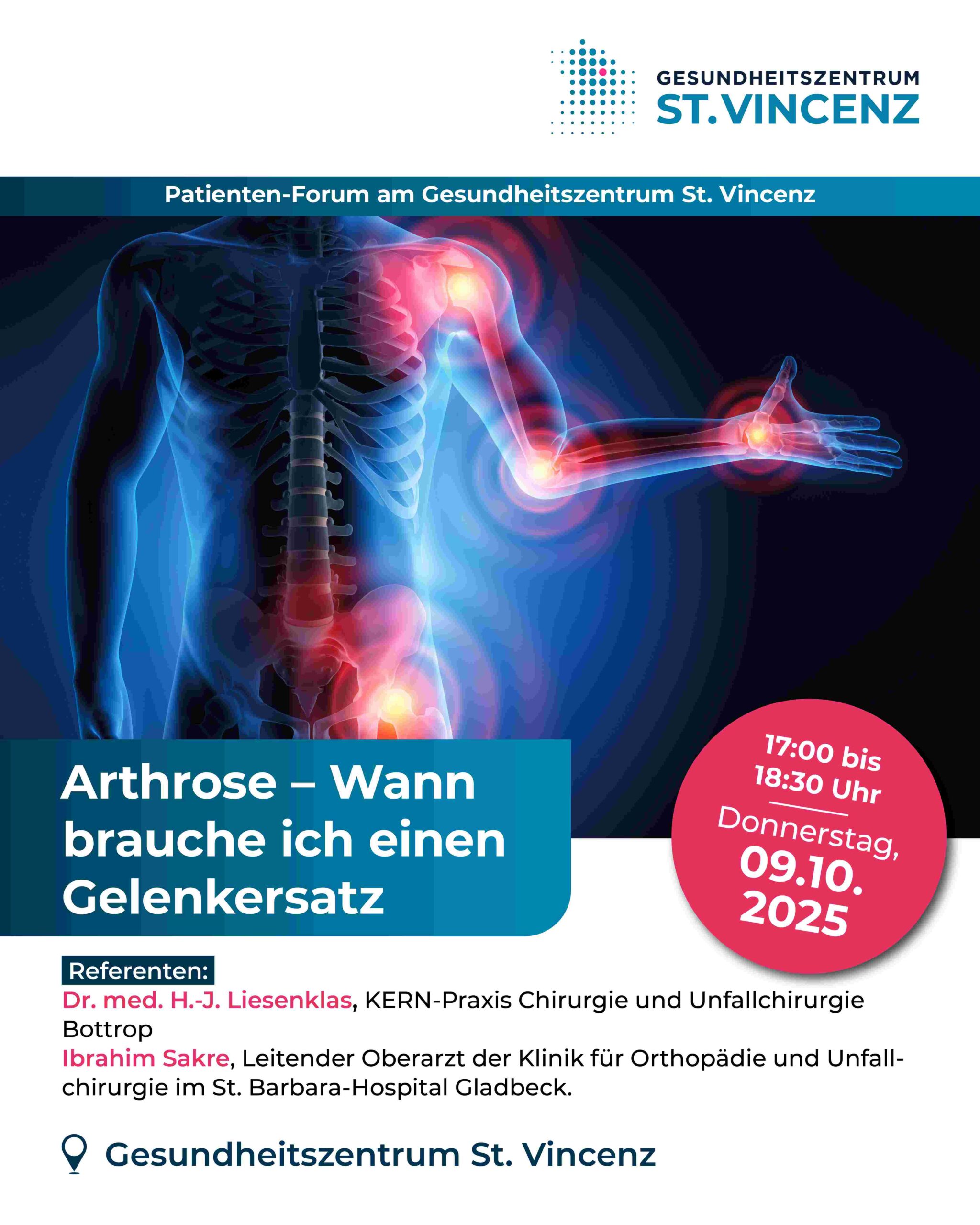 Patienten-Forum: "Arthrose, wann brauche ich einen Gelenkersatz?“