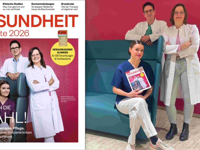 Evang. Kliniken Essen-Mitte mit Top-Platzierungen auf dem Cover der FOCUS-Klinikliste 2026