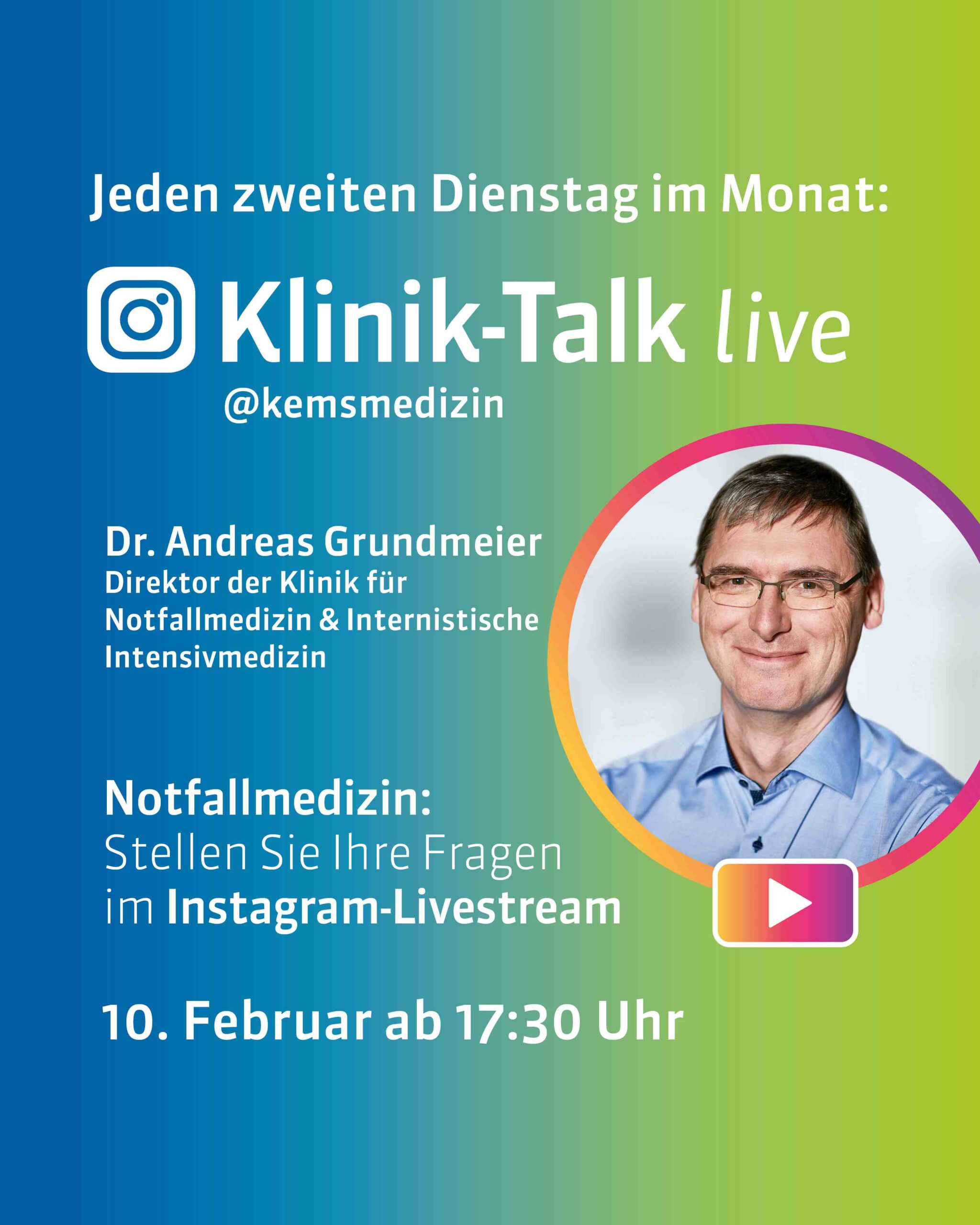 Livestream zum Thema Notfallmedizin mit den Evang. Kliniken Essen-Mitte
