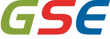 Logo der GSE. Grünes G, rotes S und blaues E.